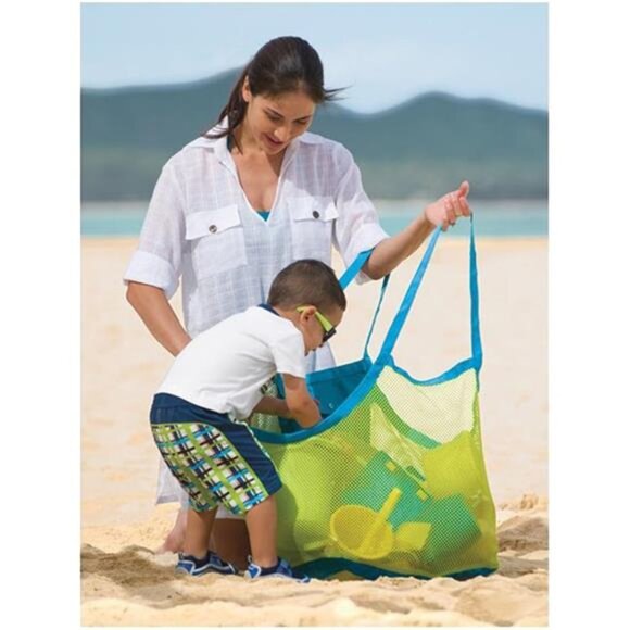 2 Pack Extra Large Mesh Beach Bag Childrens' Toy Storage Swimming Equipment Bag - Picture 2 of 8